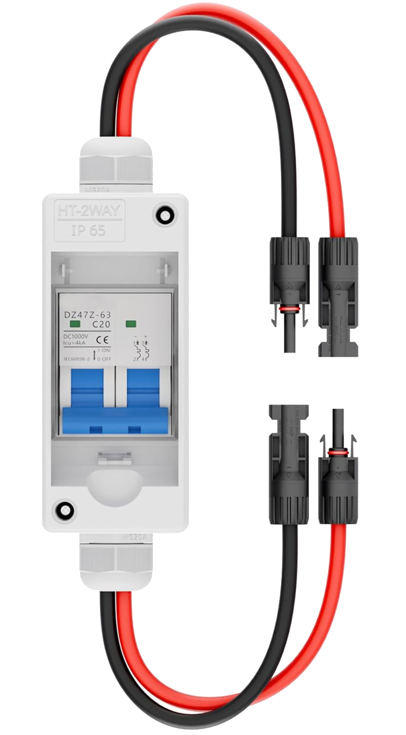 PV Circuit Breaker | Solar Panel Disconnect Switch | 1000V 30A 2 Poles