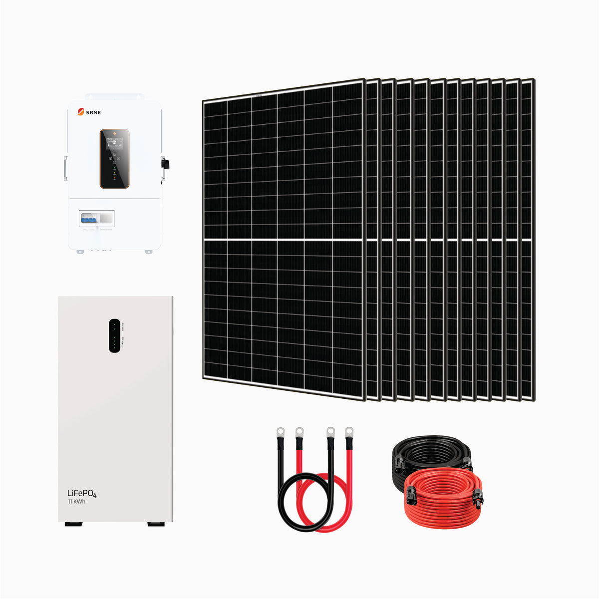 SRNE ABP 10kW Off-Grid Inverter + 11.06kWh Battery Storage + 12x435W Solar Panels