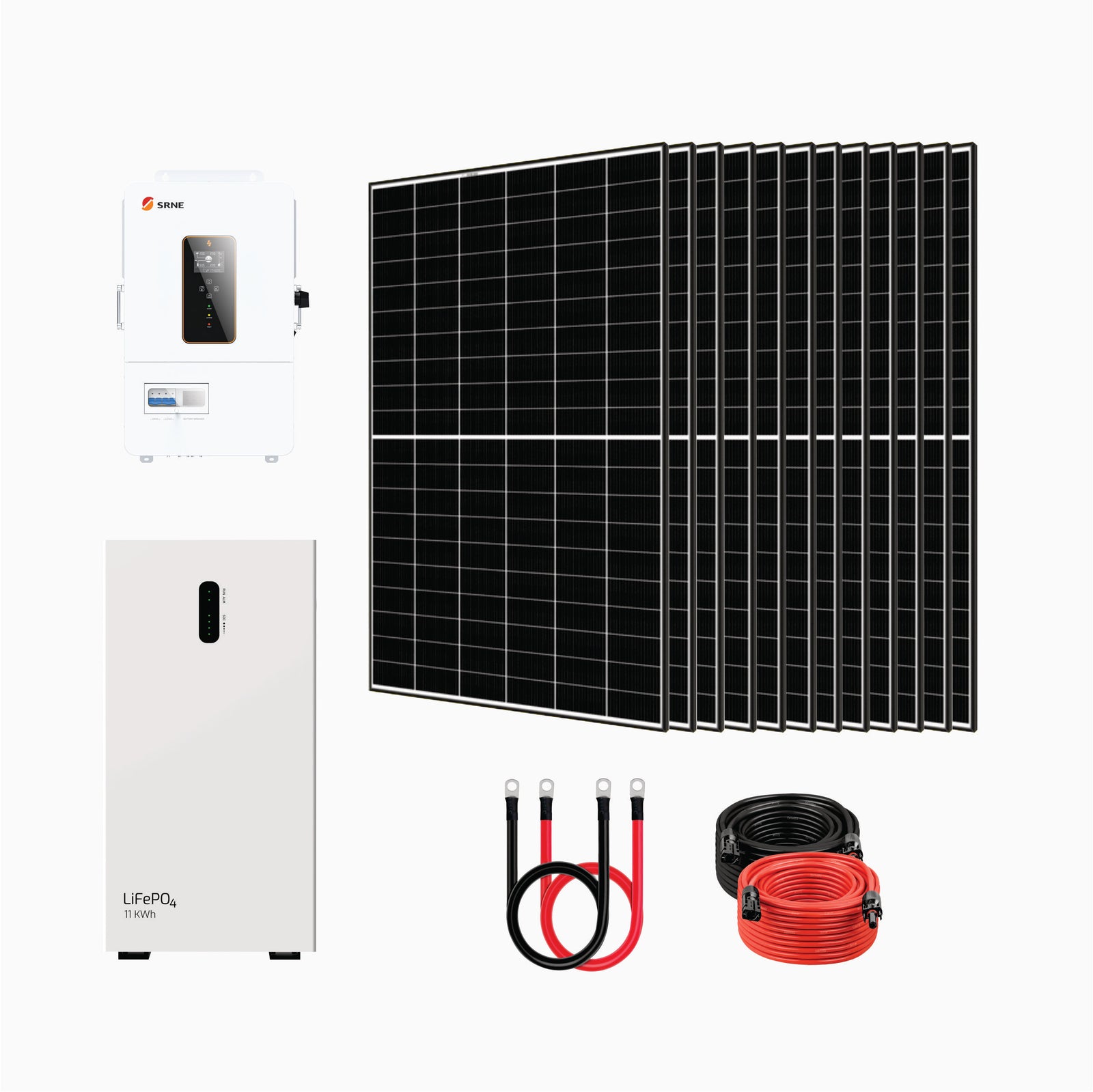 SRNE ABP 10kW Off-Grid Inverter + 11.06kWh Battery Storage + 12x435W Solar Panels