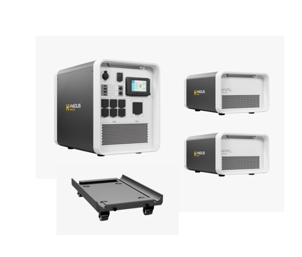 Apollo 5K • Ultra-Fast Portable Solar Power Station + Two Expansion Batteries 16.1kWh Storage Capacity