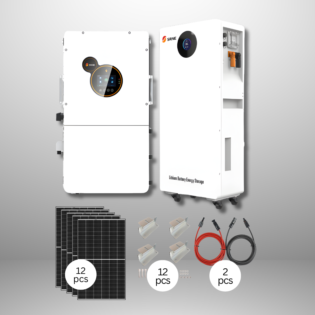 SRNE HEBP-PRO 12kW Hybrid Inverter + EOS 16.07kWh Battery Storage + 12x435W Solar Panels