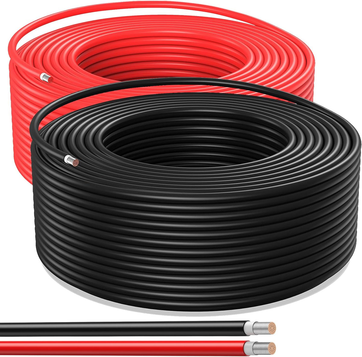 One Pair (Black & Red) | 100 ft PV Cables