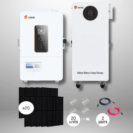 SRNE ABP 10kW Off-Grid Inverter + SE 32.14kWh (2x16.07kWh) Battery Storage + 20x410W Solar Panels