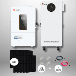 SRNE ABP 20kW (2x10kW) Off-Grid Inverter + SE 48.21kWh (3x16.07kWh) Battery Storage + 36x410W Solar Panels