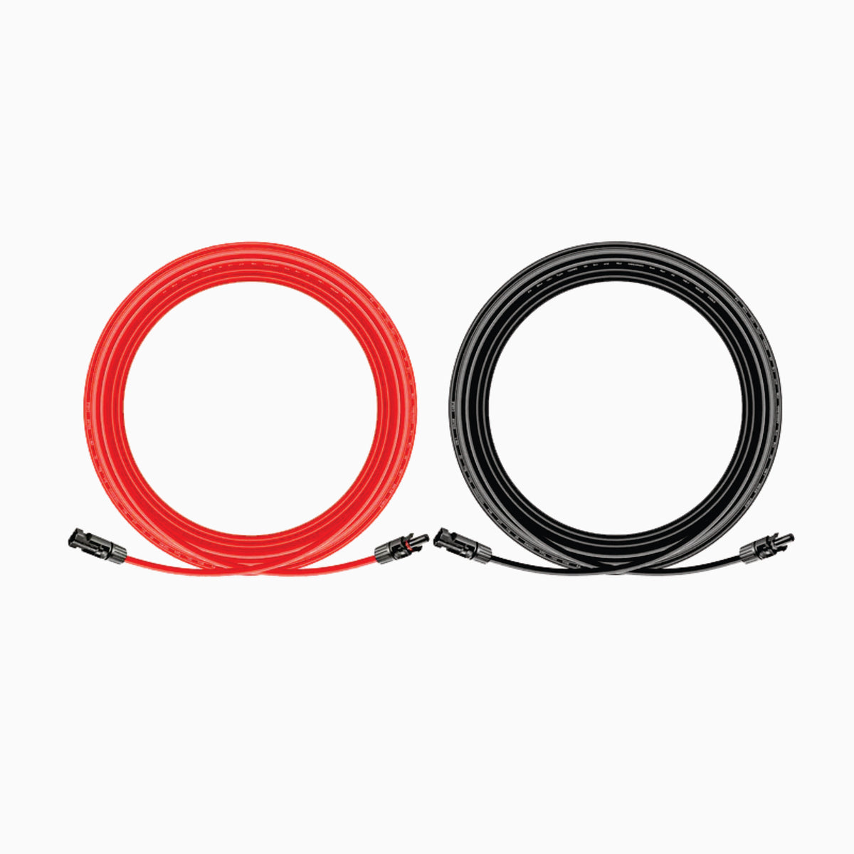 One Pair (Black & Red) | 30 ft. MC4 PV Cable | 2 Ends Connector